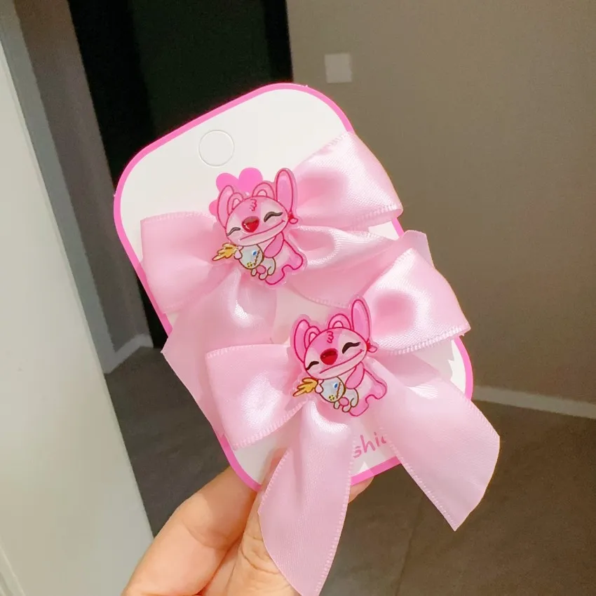 Disney Anime Lilo & Stitch Hair Clips Cute Cartoon Stitch Hair Accessories Little Girl Bangs Pickups Jewelry Girl Headdress