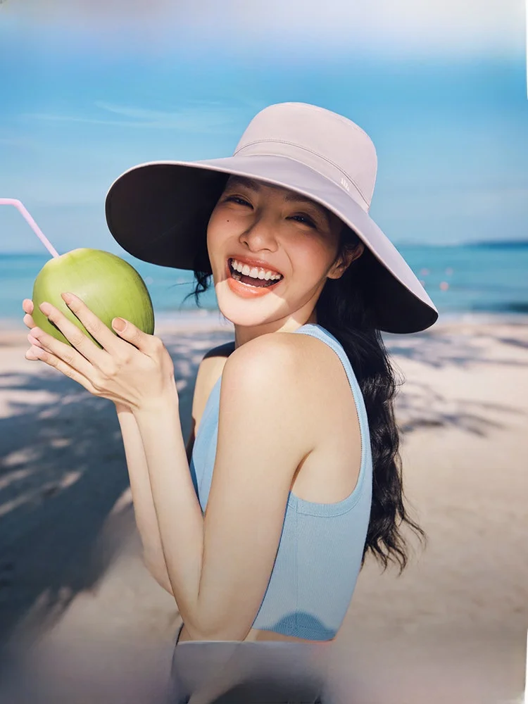 

Double-Sided Fierman Hat Large Brim Beach-Ready Sunscreen Cap Easy to Store UV Protection Sun Hat Ele Sle for Young W...