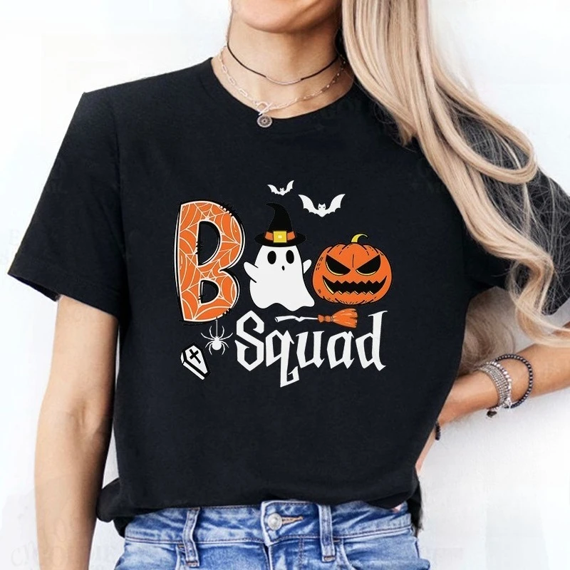 

Футболка с принтом Boo Crew, подарок на Хэллоуин, вечеринку с призраком, футболка унисекс с короткими рукавами, одежда для всей семьи, модный дышащий топ