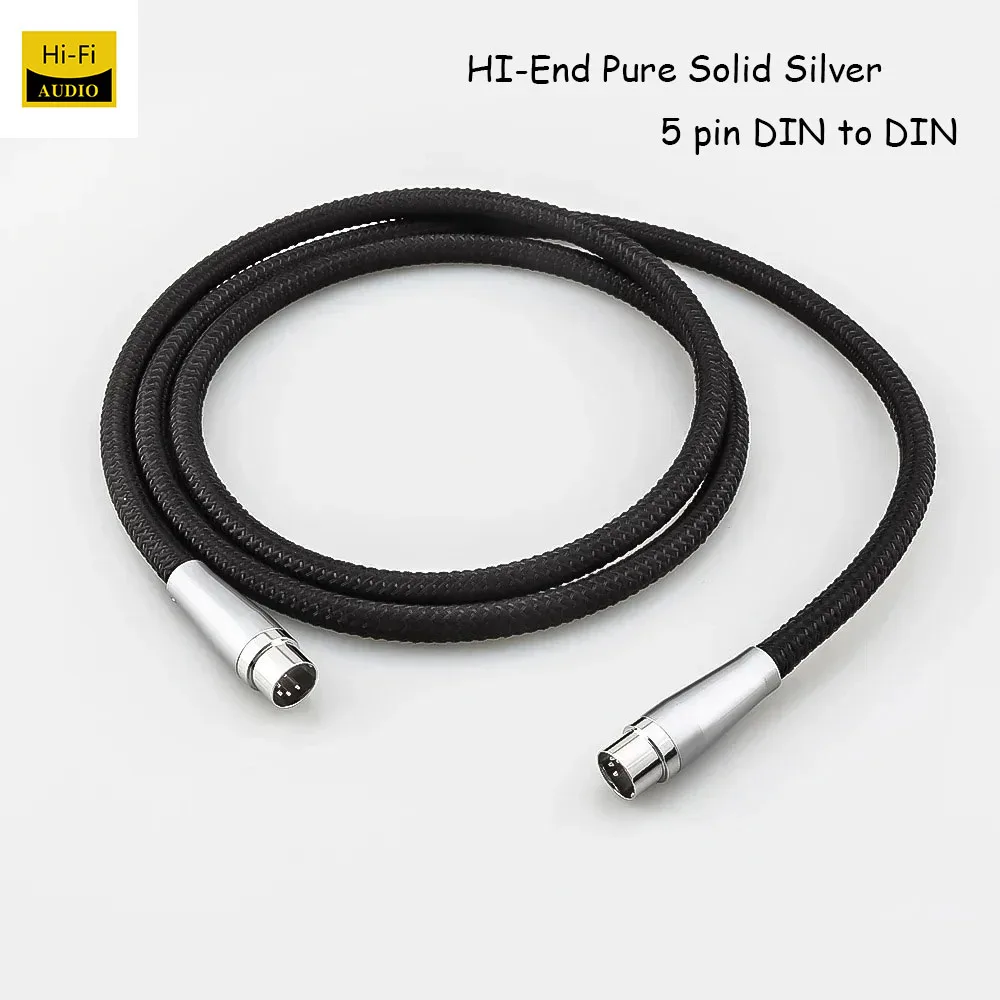 

HI-End Чистое твердое серебро 5-контактный соединитель Hi-Fi от DIN до DIN для Naim, Quad