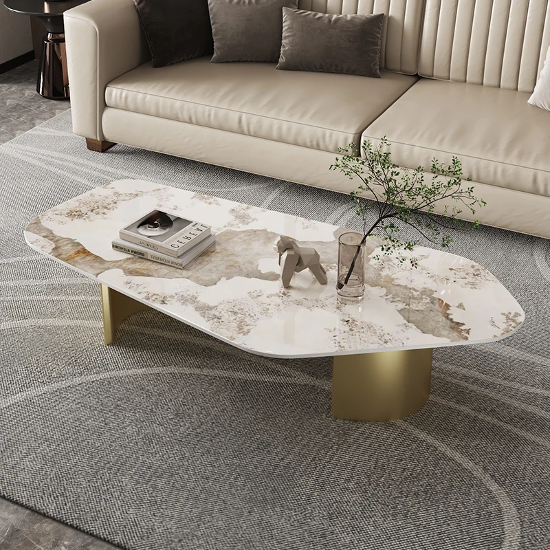 Coffee table light luxury modern living room household small apartment minimalist cream style Internet Home Furniture