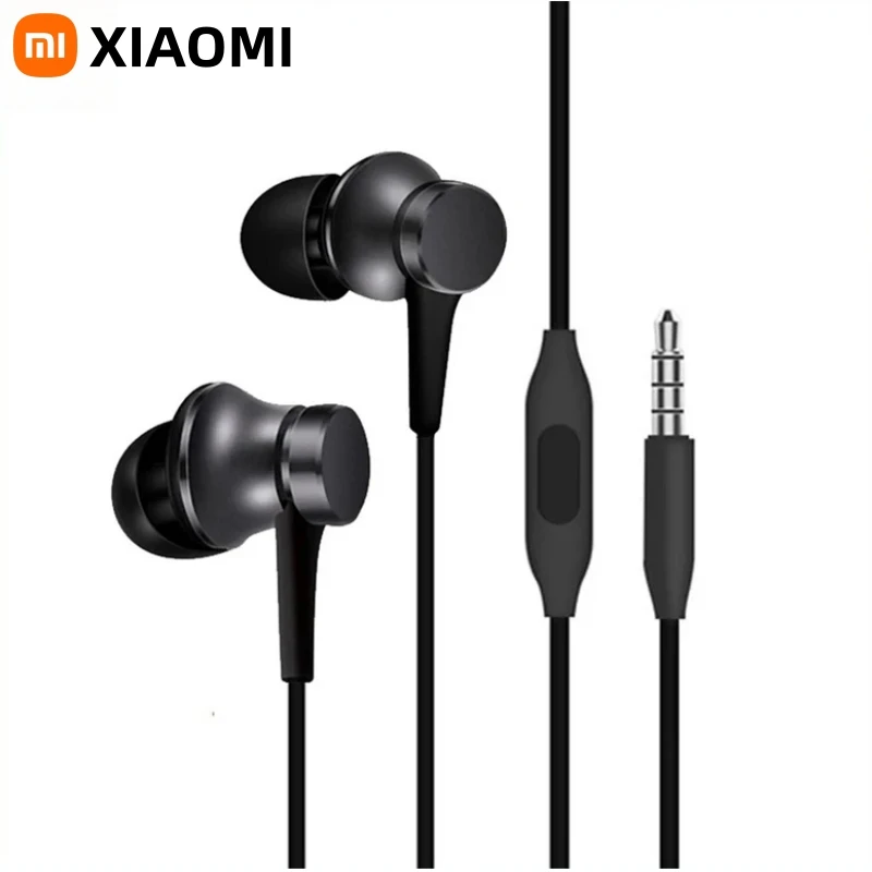 Fone de ouvido esportivo intra-auricular Xiaomi com microfone para celular Xiaomi Samsung Huawei-Piston 3 Fone de ouvido com fio 3.5MM