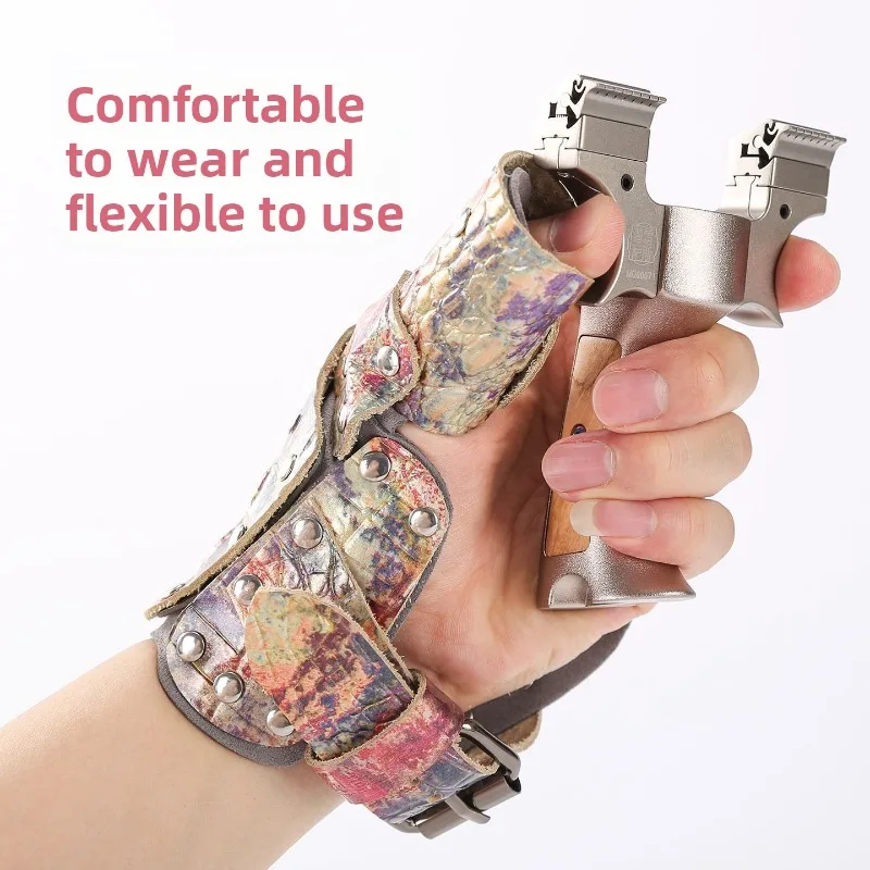 Half Finger Cowhide Gloves Crocodile Texture Slingshot Hand Guard Fishing Shooting Outdoor Universal Wear Resistant Non Slip view 2
