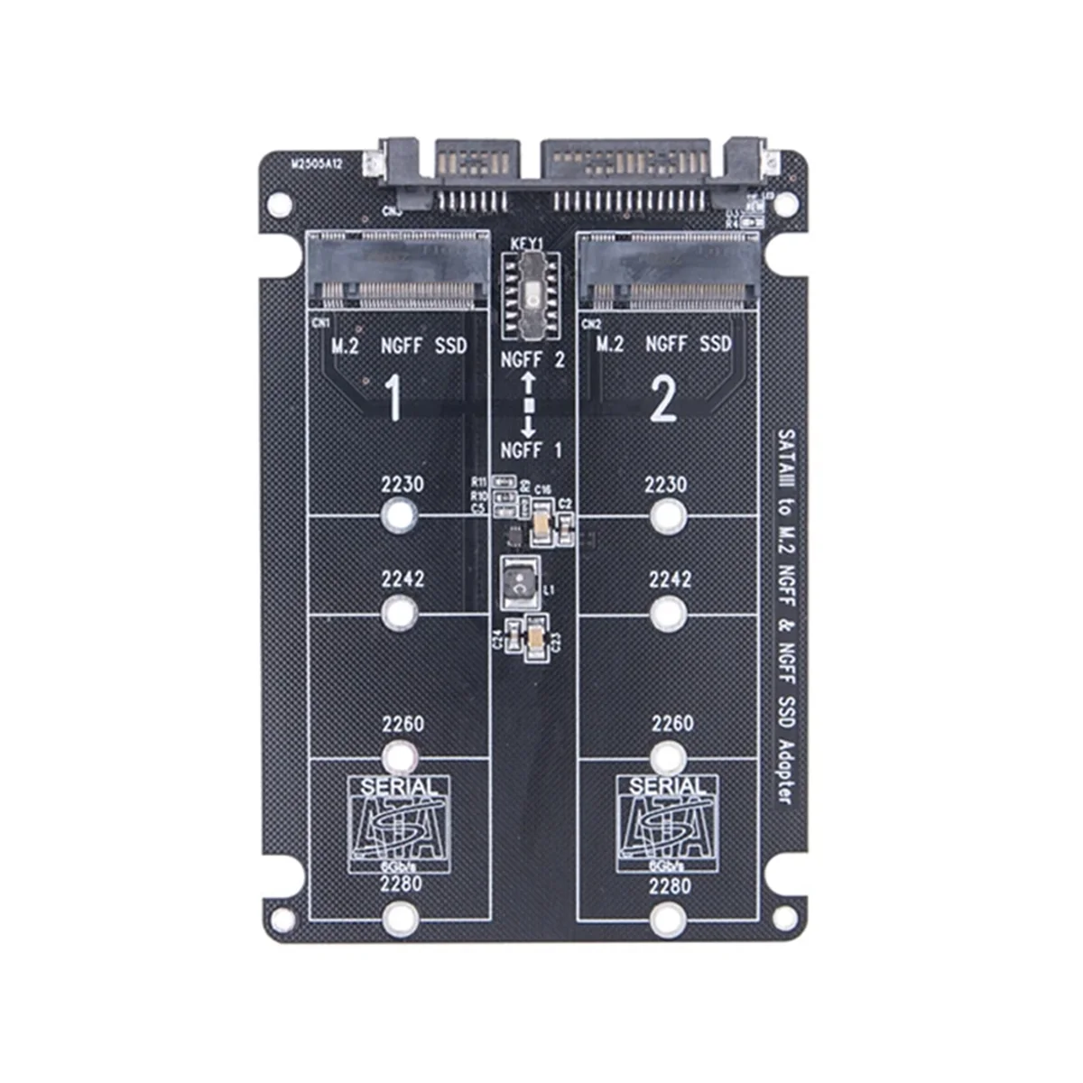 Dual NGFF to SATA Adapter 2 Port M.2 SATA SSD B Key to SATA3.0 6Gbps Converter for 2230 2242 2260 2280 M2 SSD for PC