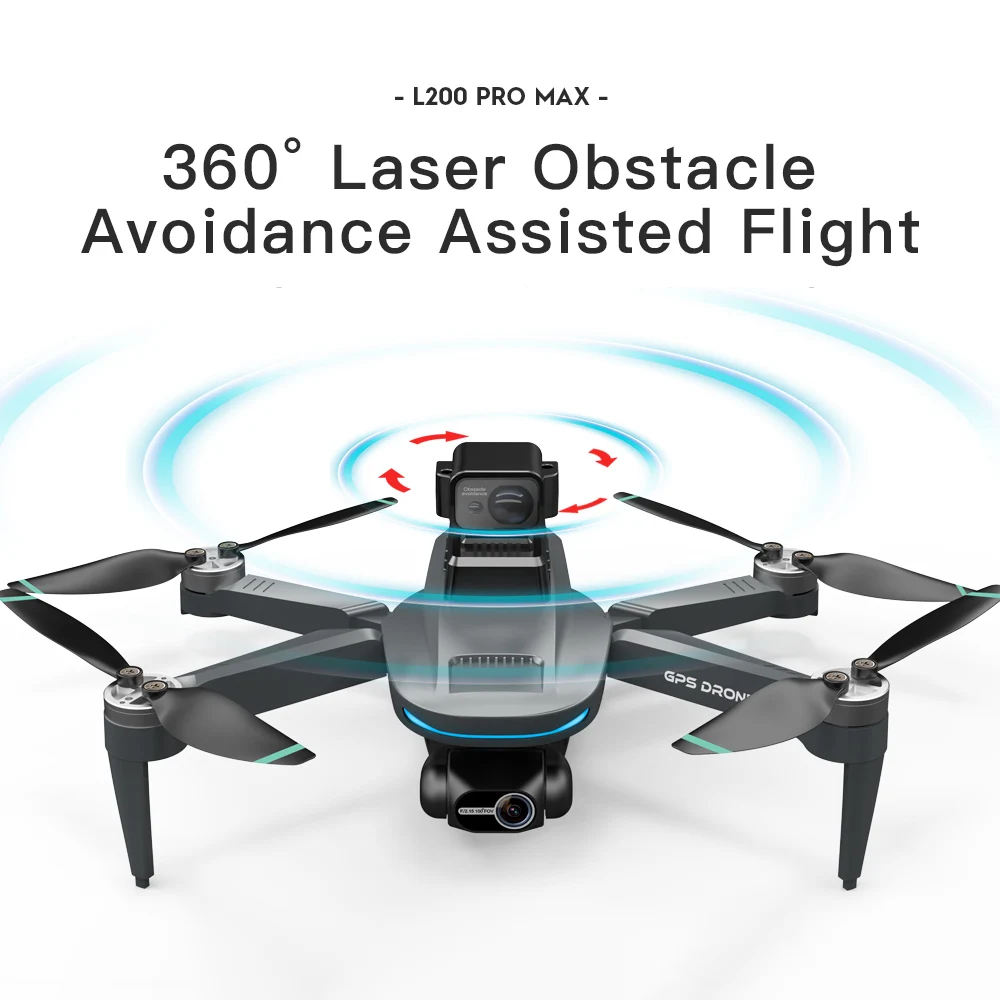 L200 pro max gps drone profissional 8k câmera 3 eixos cardan aéreo fpv sem escova evitando obstáculo dobrável quadcopter drones brinquedo