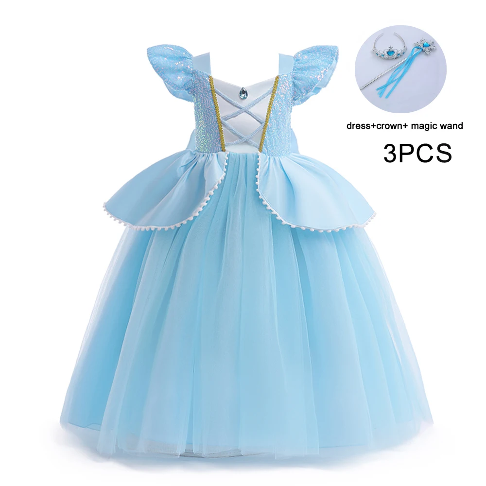 Fancy Girls Princess Dress Sequin Carnival Halloween Cosplay Costume Kids Girl Birthday Party Dresses Children Easter Clothes