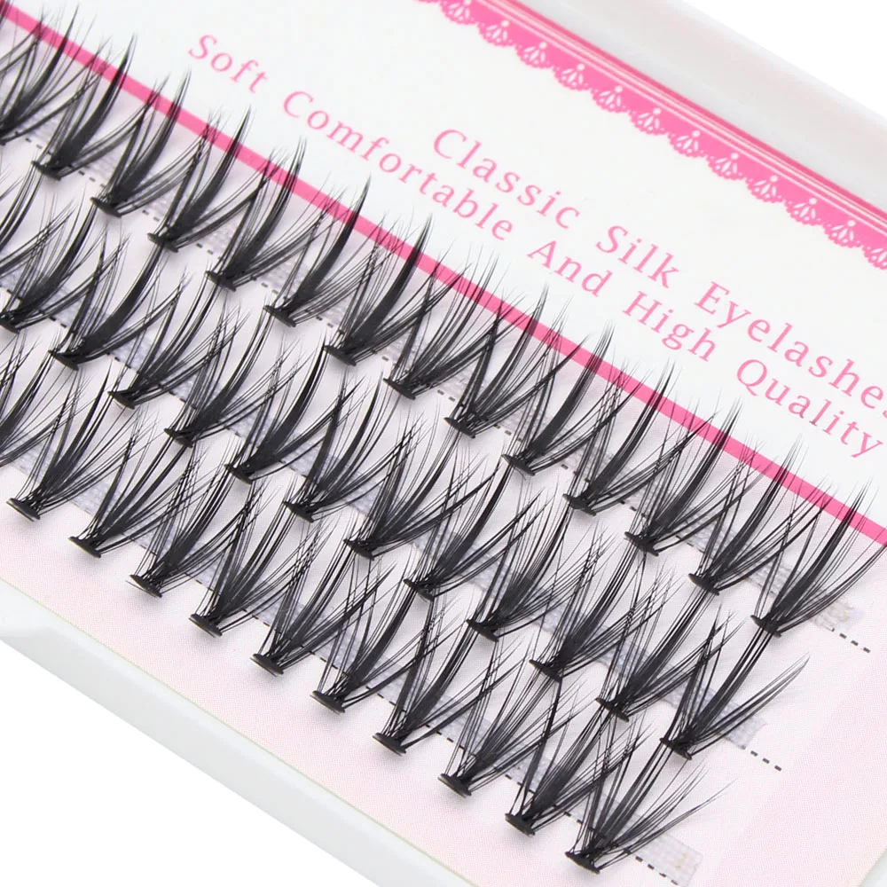 60 Bundles Natural Mink Individual EyeLashes Russian 3D Volume Grafting Fake False 20D Cluster Eyelash Extension Bunche Cilias