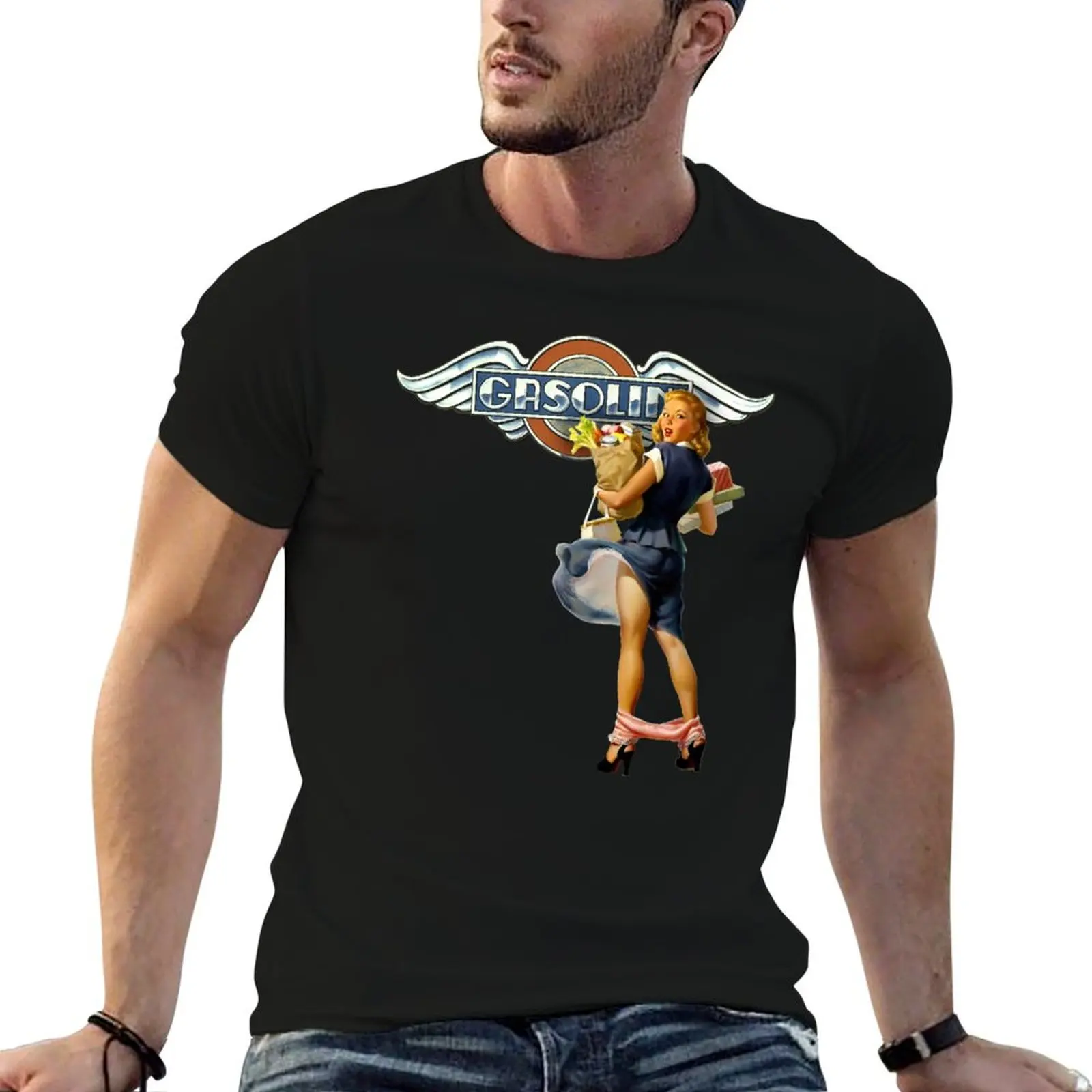البنزين 3 و 6 غلاف الألبوم مزيج تي شيرت القطن تي شيرت رجل القطن تي شيرت عالية الجودة مضحك تي شيرت رجل تي شيرت