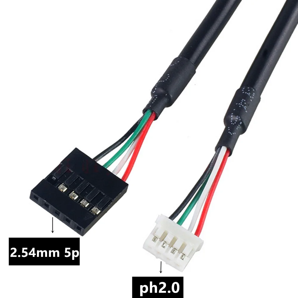 Ph2.0 Motherboard to DuPont 2.54 Cable, PH2.0 to DuPont 2.54mm 4Pin Male/5Pin Female USB 2.0 Converter Cable 30cm