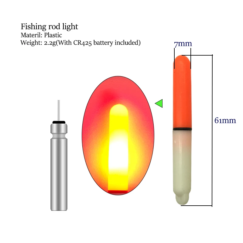 Luz de pesca eléctrica, palo luminoso resistente al agua + 4 tipo CR425, luz brillante para pesca en el océano, herramienta de aparejos de pesca, 4 Uds.