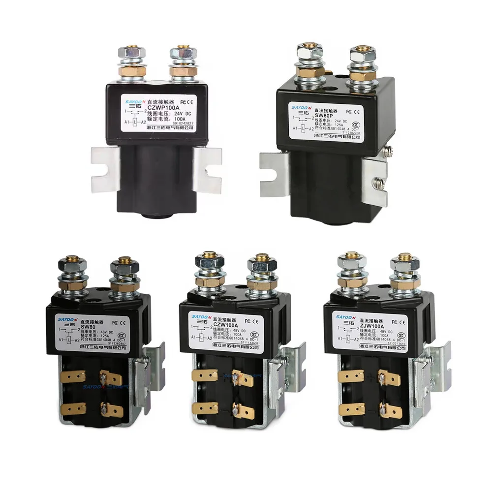 SW80 SW80P CZW100A CZWP100A ZJW100A DC 12V 24V 36V 48V 60V 72V 84V 1NO DC Contactor use for electric machinery floor sweeper