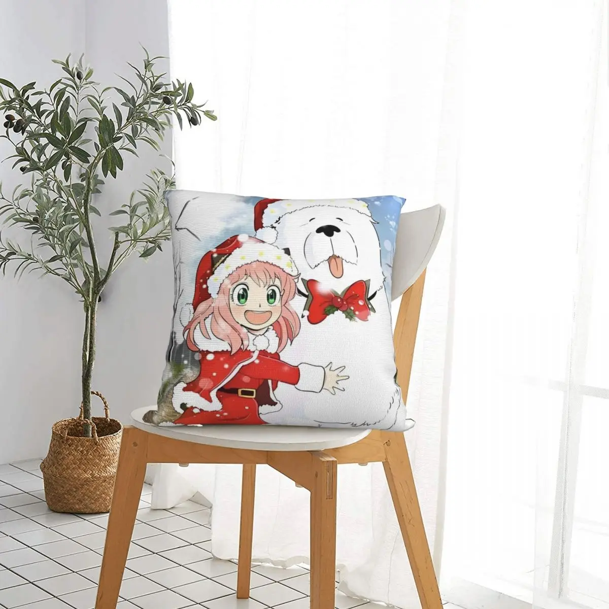 Spy X Family Christmas With Anime Anya Square Pillowcases Sofa Cartoon Anime Cushion Cover Cute Decor Pillowcase 45*45