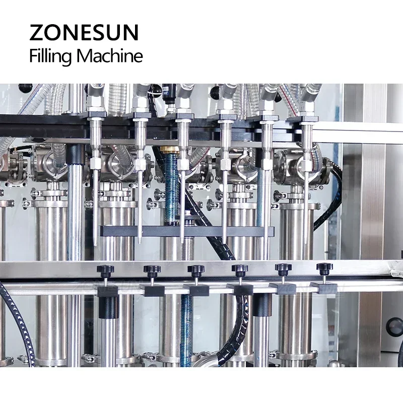 ZONESUN ZS-VTFM1 آلة تعبئة مؤازرة مقاومة للانفجار مكونة من 6 رؤوس لخط تعبئة زجاجات الكحول والمطهر ومستحضرات التجميل