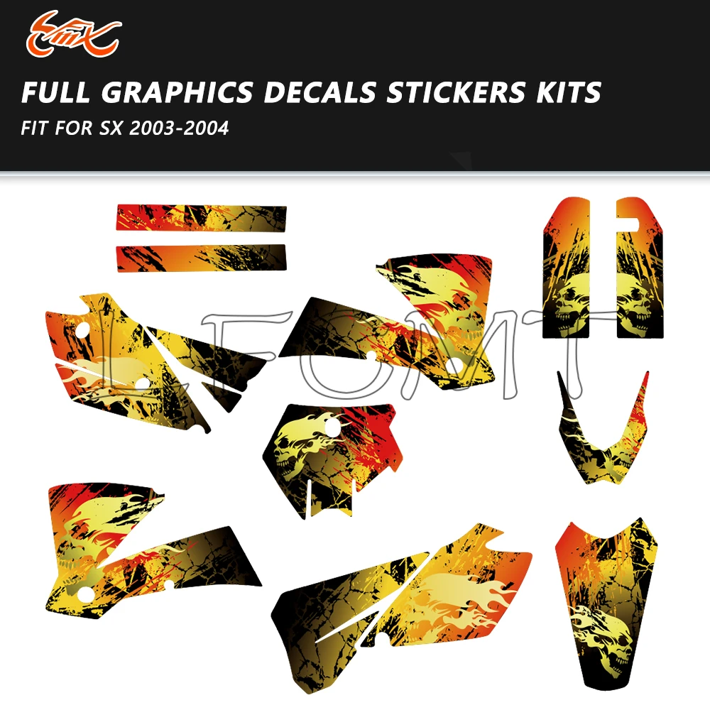 

Motorcycle 29/31/35mil Thickness Fairing Graphics Background Decals Sticker Fit for SX 125 200 250 450 525 2003-2004