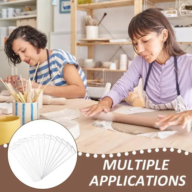 12Pcs 6 Size Acrylic Polymer Clay Depth Guide Set 234567mmAdjustable Clay Rolling Pin Guide With Protective Film For Kit