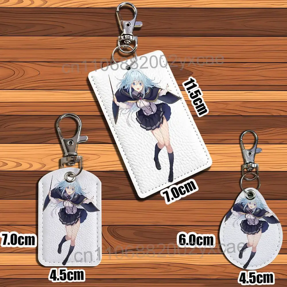 talen Will Serfort Wistoria Wand and Sword Rectangle ID Card Case Keychain Access Card Bag Key Tag Ring Leather Card Holder view 6