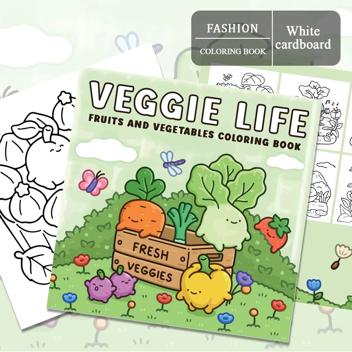 Veggie Life Coloring Books, Lively Scenes, Easy Coloring, For Home Parent - Child DIY, Relax, Unwind, Boost Creativity