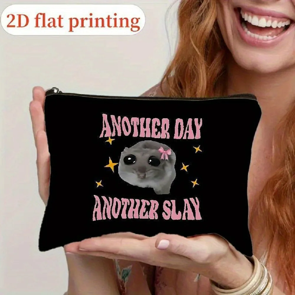 1 Piece Cute Mouse Makeup Bag - Multifunctional Zipper Pouch for Women, Perfect Travel Zipper Storage Bag, Fun Birthday Gift