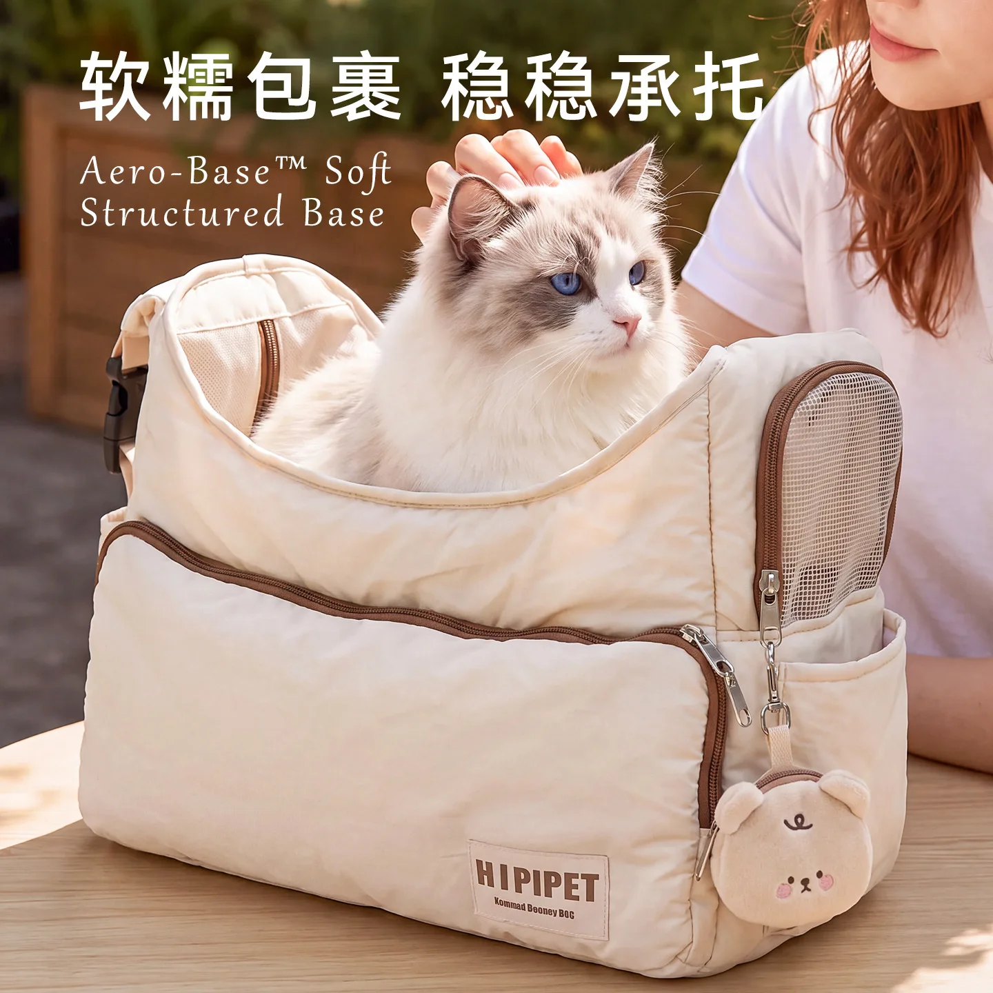 winter-puffy-pet-carrier-bag-for-cats-small-dogs-polka-dot-color-block-crossbody-travel-shoulder-bag