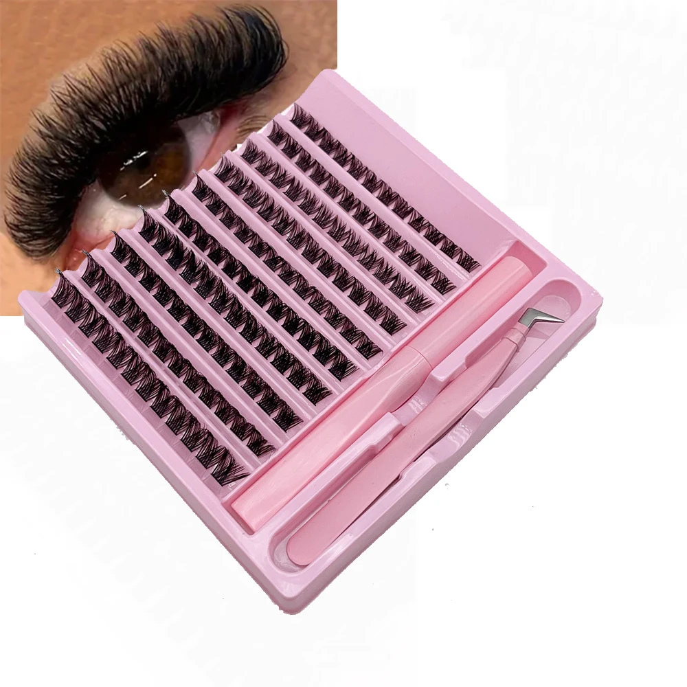 

10 rows of 120 popular DIY segmented fake eyelash glue tweezers set from Europe and America, with 120 clusters of simulated eyel