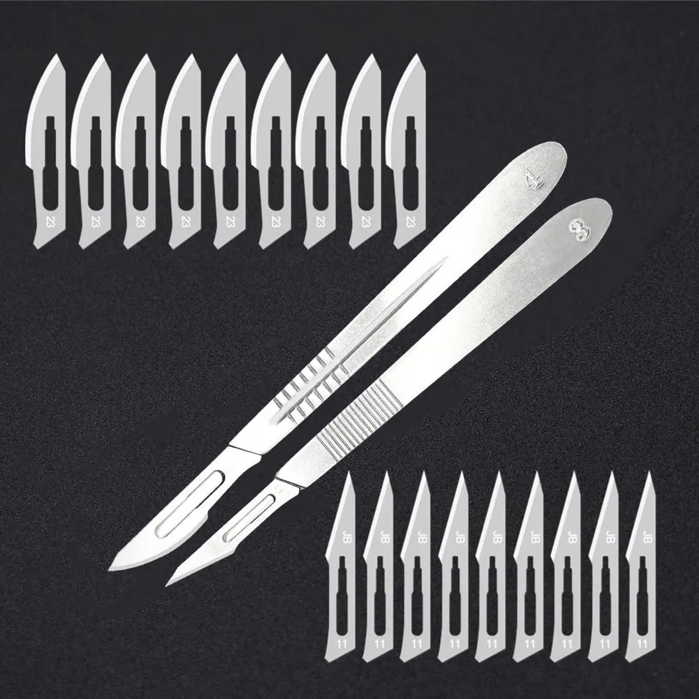 11pcs 145/155mm Carbon Steel Utility Blade Blade With Handle DIY Cutting Hand Tools Accessories Replacement Parts Multitool