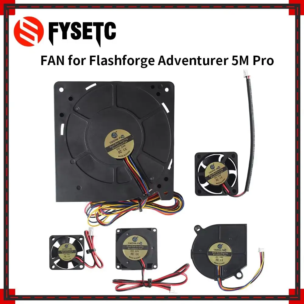 

Fan for Flashforge Adventurer 5M Pro 3010/4020/4010/5015/5020/12032 Turbo Fan 24V Filter Fan Extruder Fan for 5M Pro Hotend