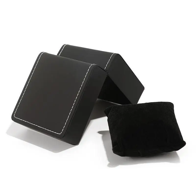 Square Single Wristwatch Gift Box 1/2/3Pcs PU Leather with Pillow Elegant Watch Display Case for Anniversary Holiday Gifts