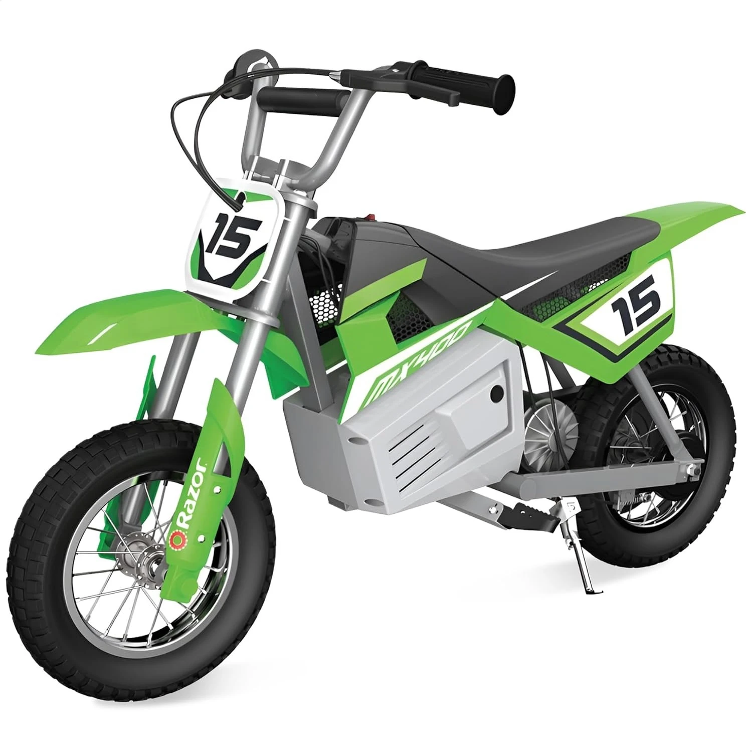 

MX400 Dirt Rocket Electric Bike for Kids Ages 8+, 140 Pounds Max Weight, Green – 24-Volt Battery, up to 14 Mph,, Custom
