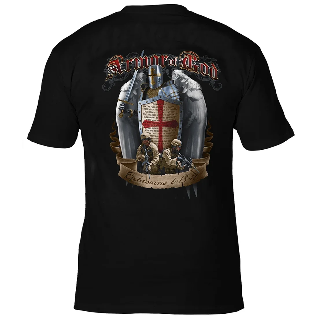 Ephesians 6:11 Armor of God T Shirt. Short Sleeve 100% Cotton Casual T-shirts Loose Top Size S-3XL