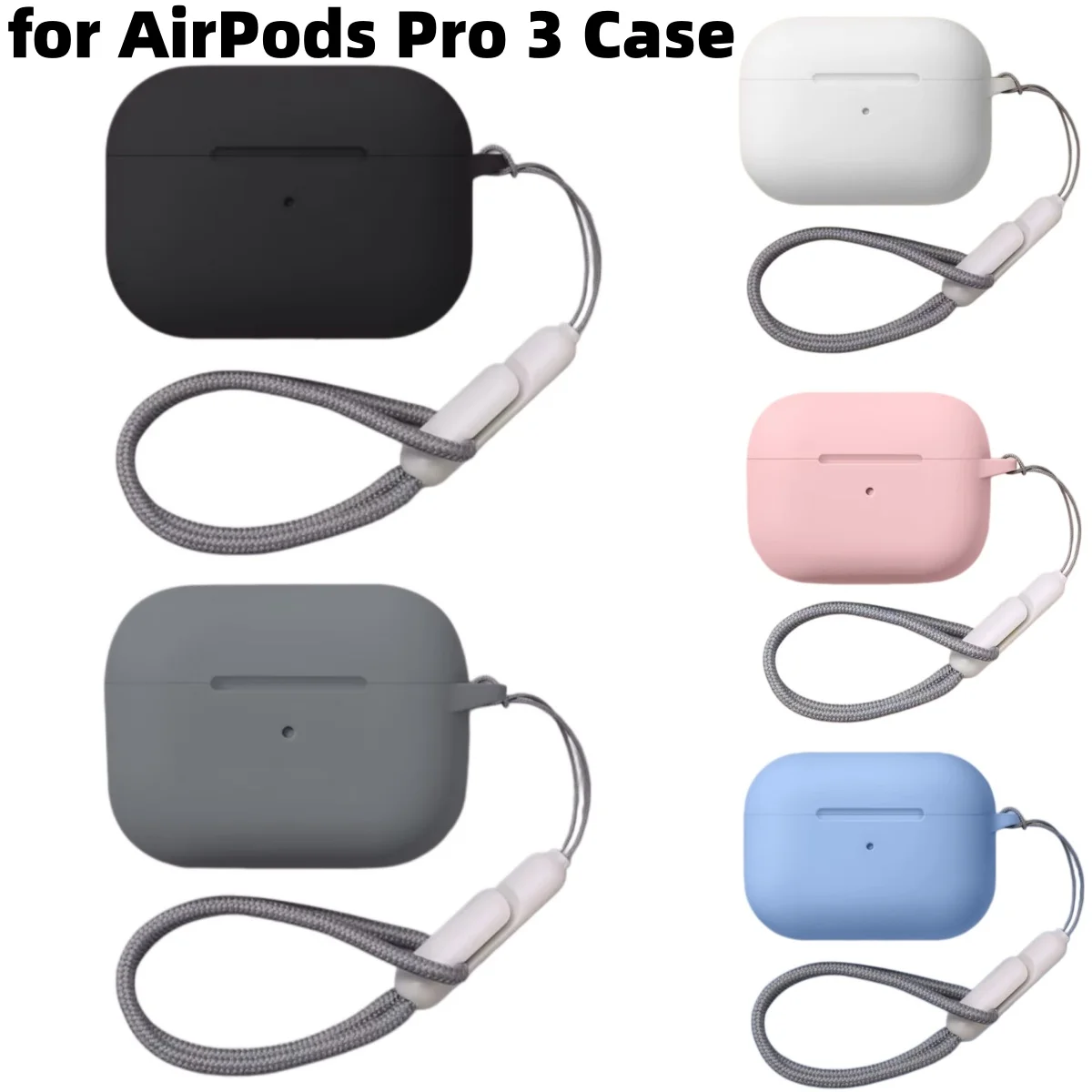 Case for AirPods Pro 3 with Lanyard Dustproof Soft Silicone Cover【Front LED Visible】for AirPods Pro 3rd Generation for Women Men