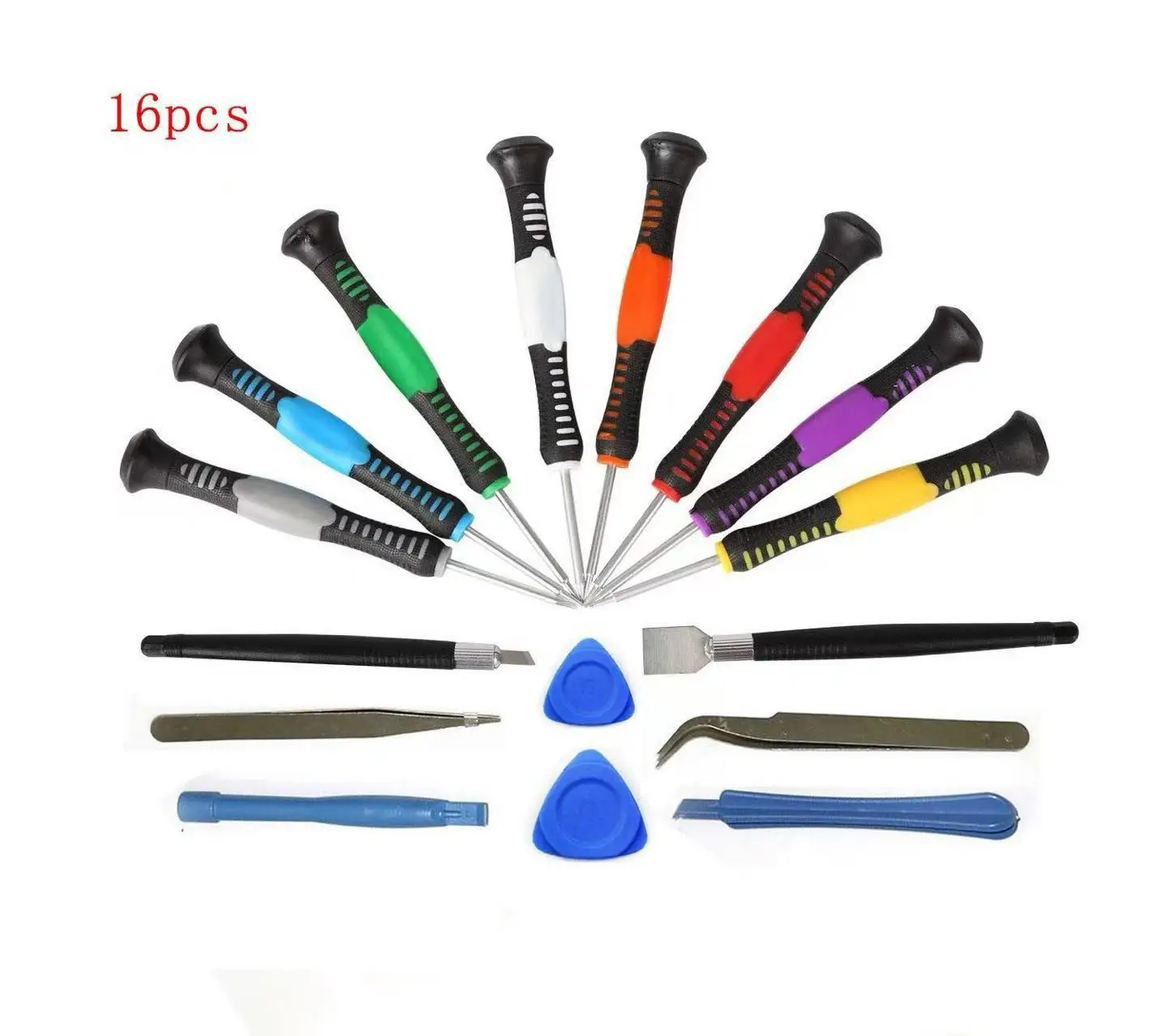 16‑in‑1 Precision Screwdriver Kit, Cr‑V Steel Magnetic Tips Tools for Phone Laptop Digital Disassembly Household Repair.