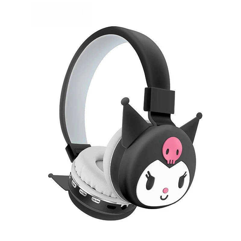 سماعات Miniso Kuromi Sanrio L سماعة رأس بلوتوث لاسلكية مثبتة على الرأس للأطفال برسوم كرتونية لطيفة