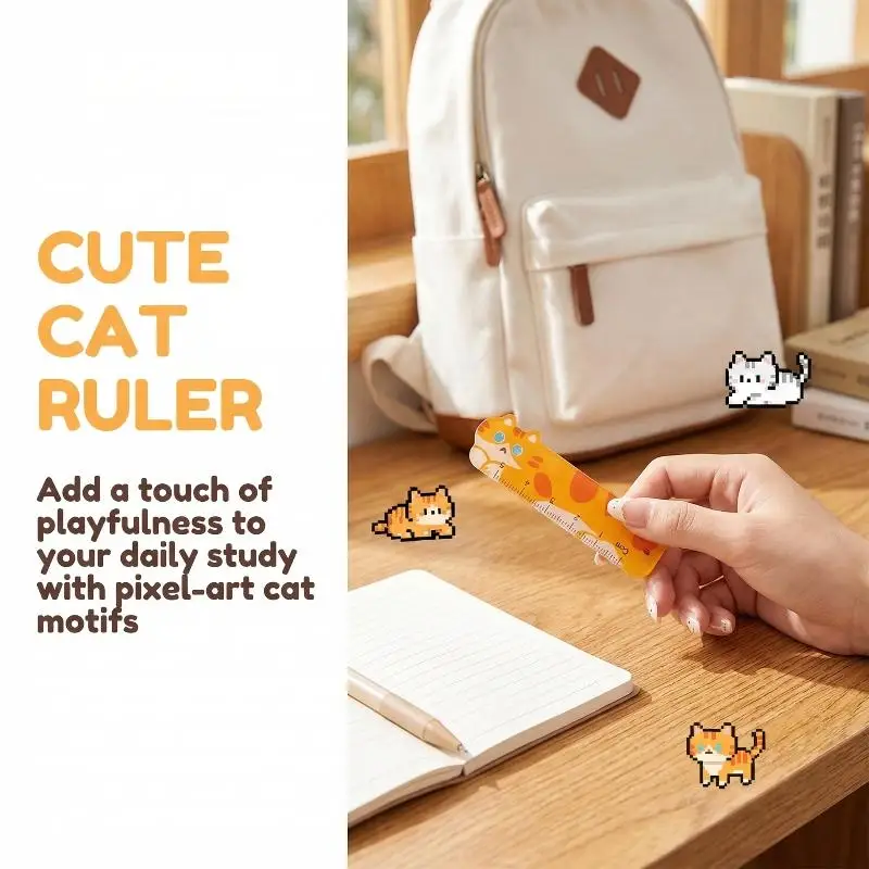 Mini Cartoon Palm Ruler Set 5Pcs Student Stationery Cute Straight Rulers School Drawing Measuring Classroom Supplies