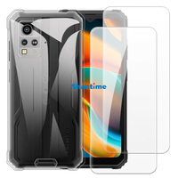 Soft Case + 2 Pack Tempered Glass Screen Protectors for Blackview BV4800 Pro Full-Body Protection, Shockproof