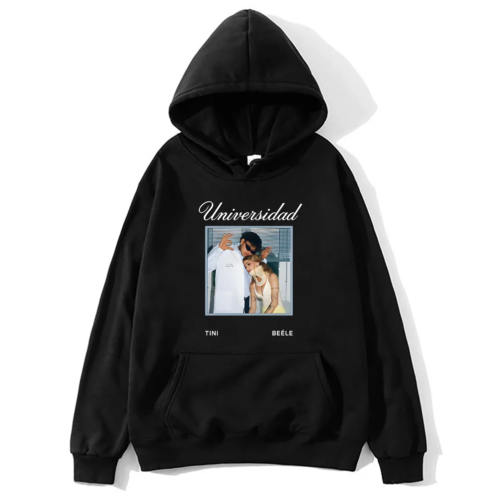 Tini Stoessel هوديس Tini Stoessel جامعة الموسيقى الجرافيك بلوزات الرجال النساء طويلة الأكمام البلوفرات موضة Y2k سوداديراس