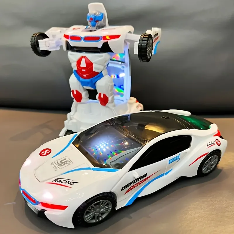 Transformujący robot policyjny z pilotem, wielokolorowym światłem i muzyką dla dzieci - zabawna i interaktywna zabawa