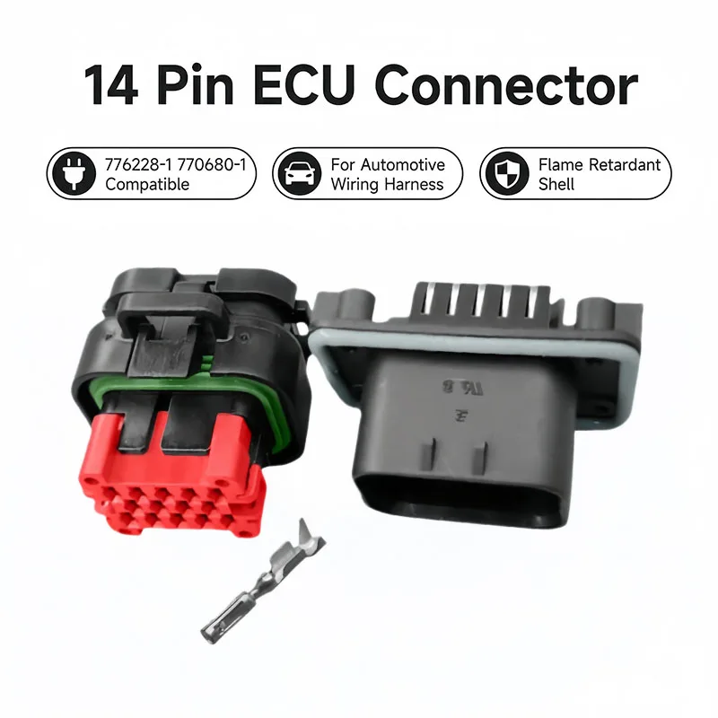 

1PCS 14Pin ECU Controller Connector AMPSEAL 776228-1 770680-1 Male Header PCB Mount Plug for Automotive Wiring Harness