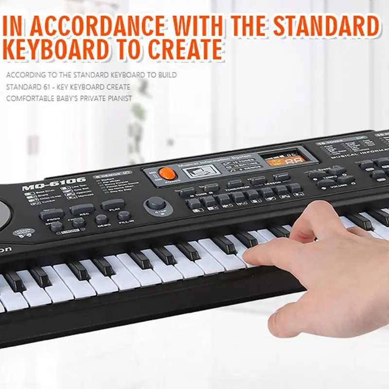 61 for Key Music Electronic Keyboard Digital Piano Organ with Microphone Drop Shipping