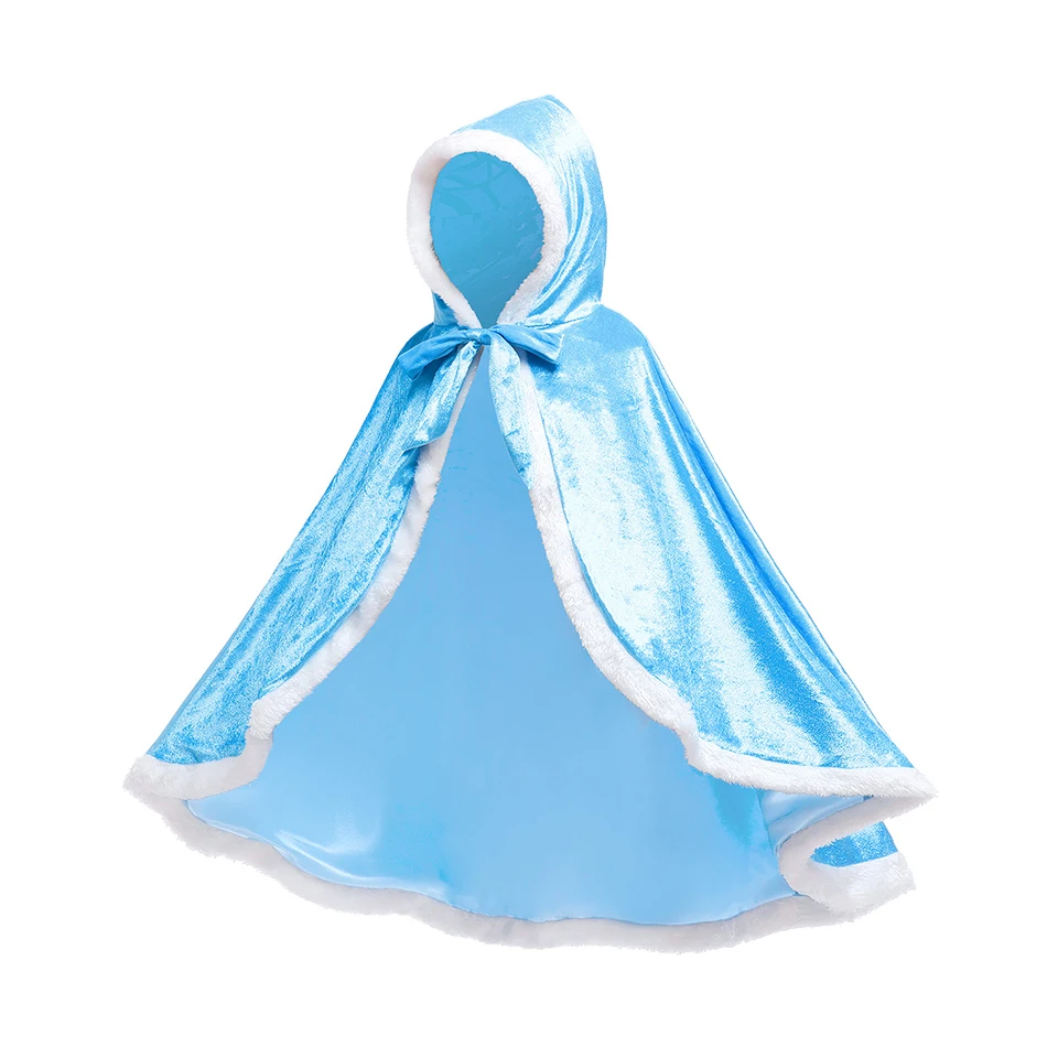 Prinzessin süßer fester Umhang mit Kapuze für Mädchen und Kinder, Winterumhang, Weihnachten, Geburtstag, Halloween, Karneval, Party, Kostüm, Cosplay-Zubehör – Detail 3