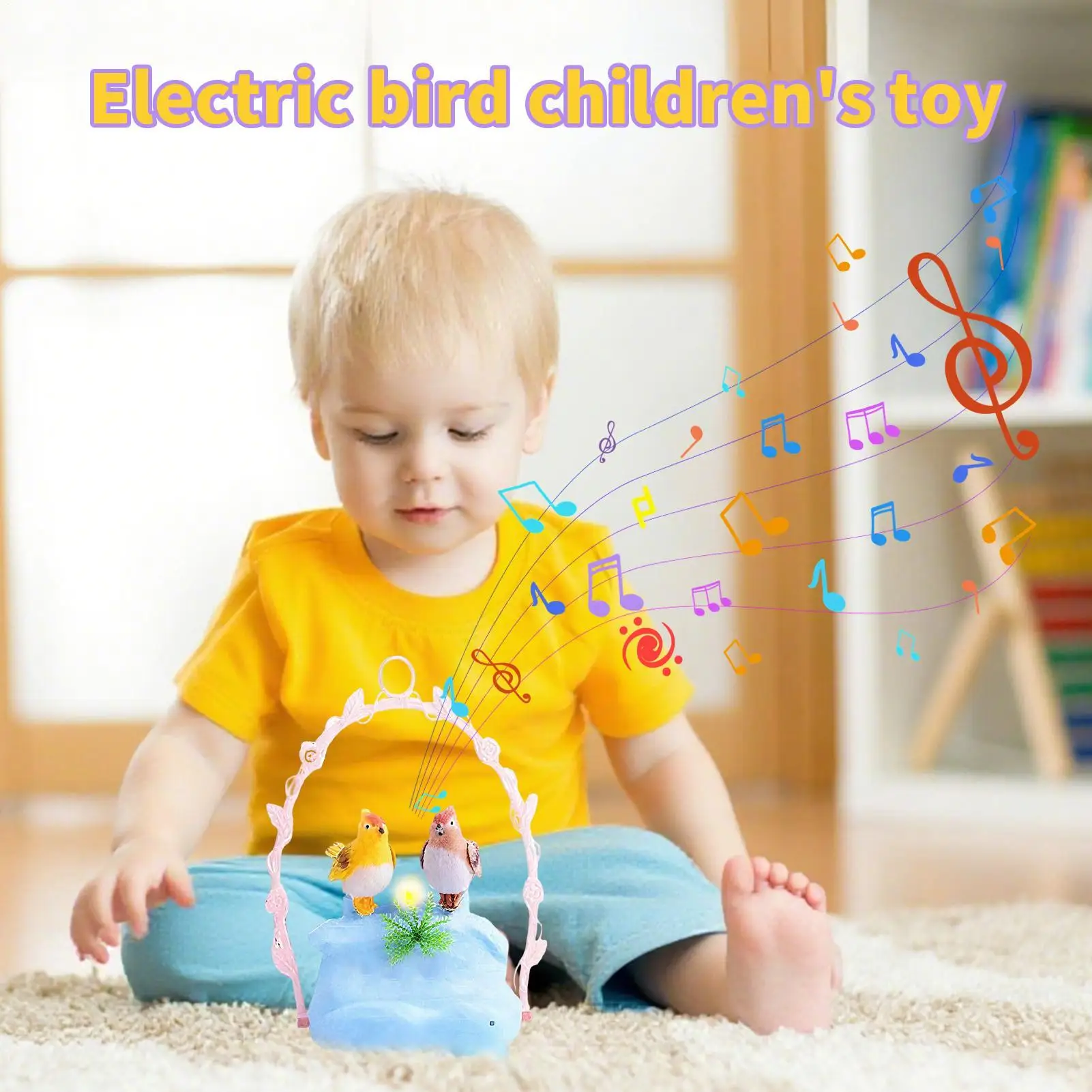 Speelgoedvogel Spraakgestuurde sensor Elektrisch vogelspeelgoed Schattig interactief dierenbeeldje voor peuter Buitenkamer Decor Feestartikelen