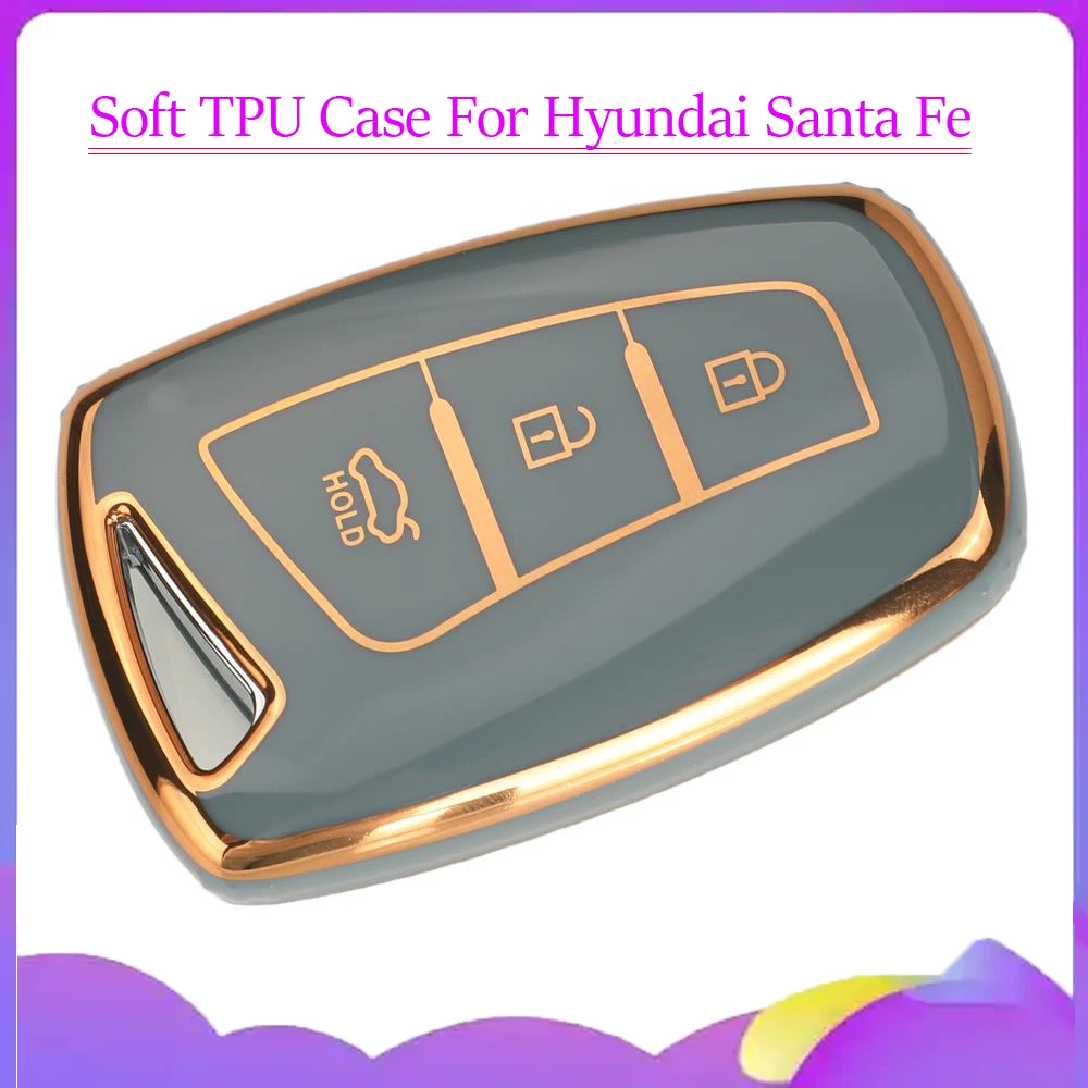 

Jingyuqin New Remote Soft TPU Car Key Case For Hyundai Santa Fe Grand 2018 IX45 EQUUS AZERA Grandeur HG Sedan