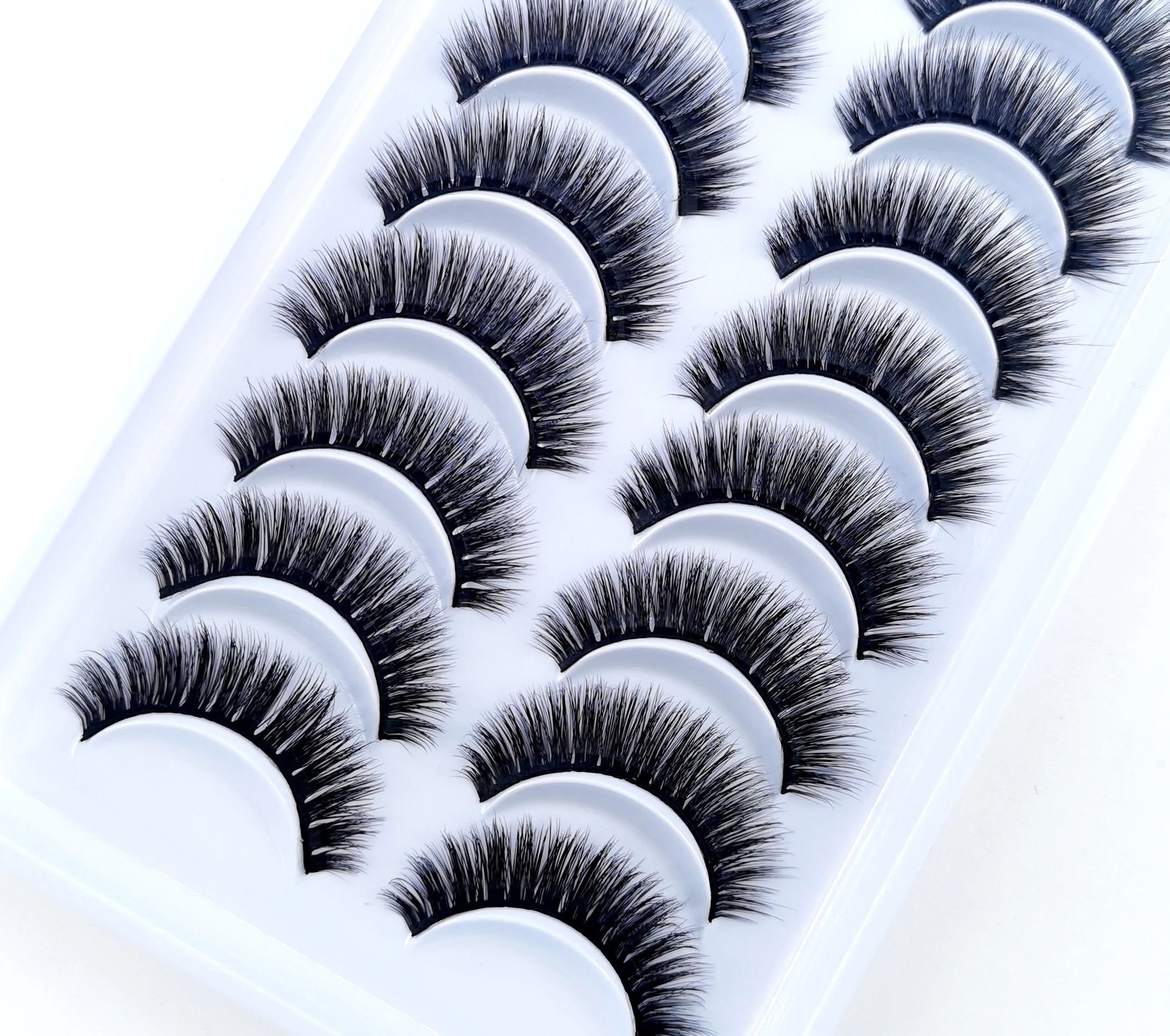 300 Paare/paket 3D Weiche Nerz Haar Falsche Wimpern Natürliche Lange Wimpern Wispy Flauschigen kurze Wimpern Augen Make-Up-Tools