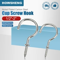 HOWSHENG Ceiling Cup Hook Screw Eyebolt Screw-in Hook 1/2