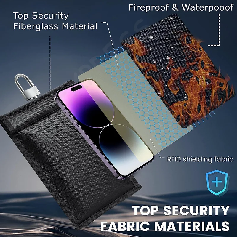NewRFID Signal Blocking Shielding Pouch Car Key Araday Bag Cell Phone Blocker RFID Signal Blocking Shielding Pouch Case