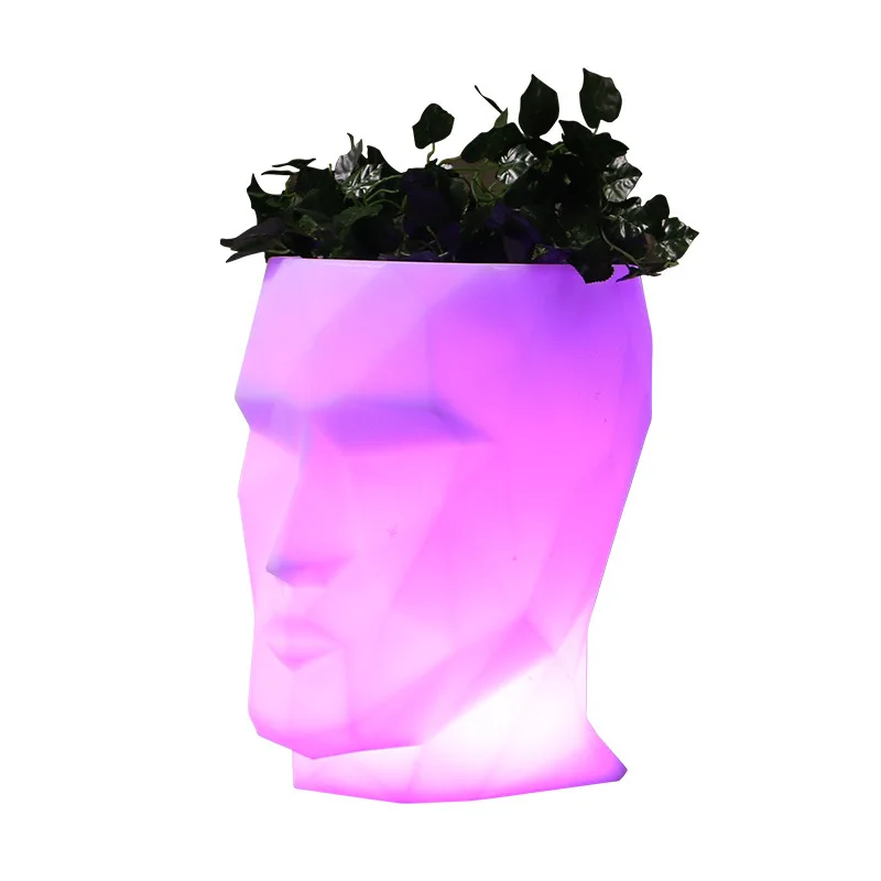 

Creative flower pot luminous head flower pot outdoor courtyard floor lamp resort hotel balcony decoration ornament stool