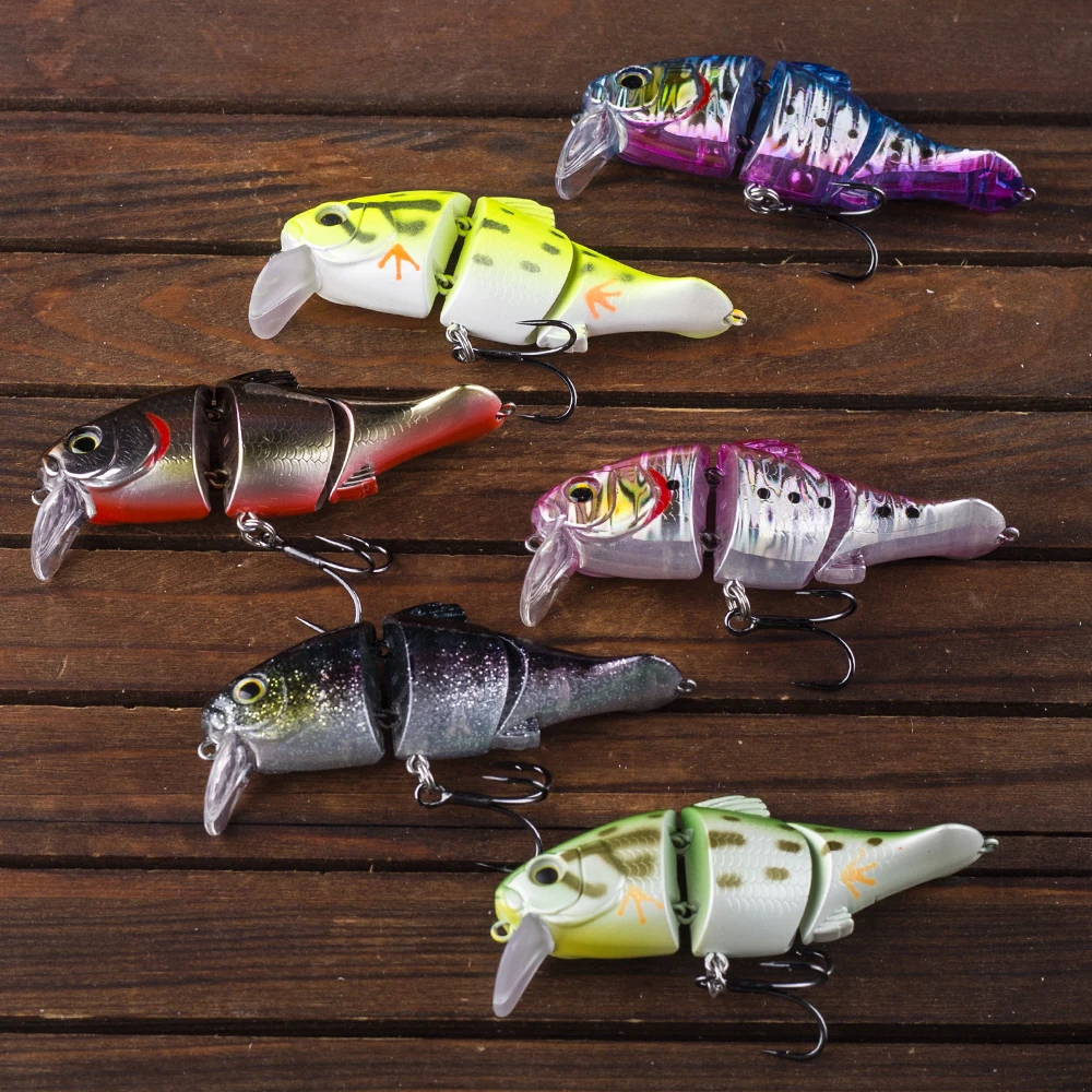 Chans Huang 7,5 cm 10,2g/2,95 Zoll 0,36 Unzen schwimmender Vib Swimbait 2 Gelenke Bass Barsch Forelle Angeln lockt künstlichen Segment Köder – Detail 12