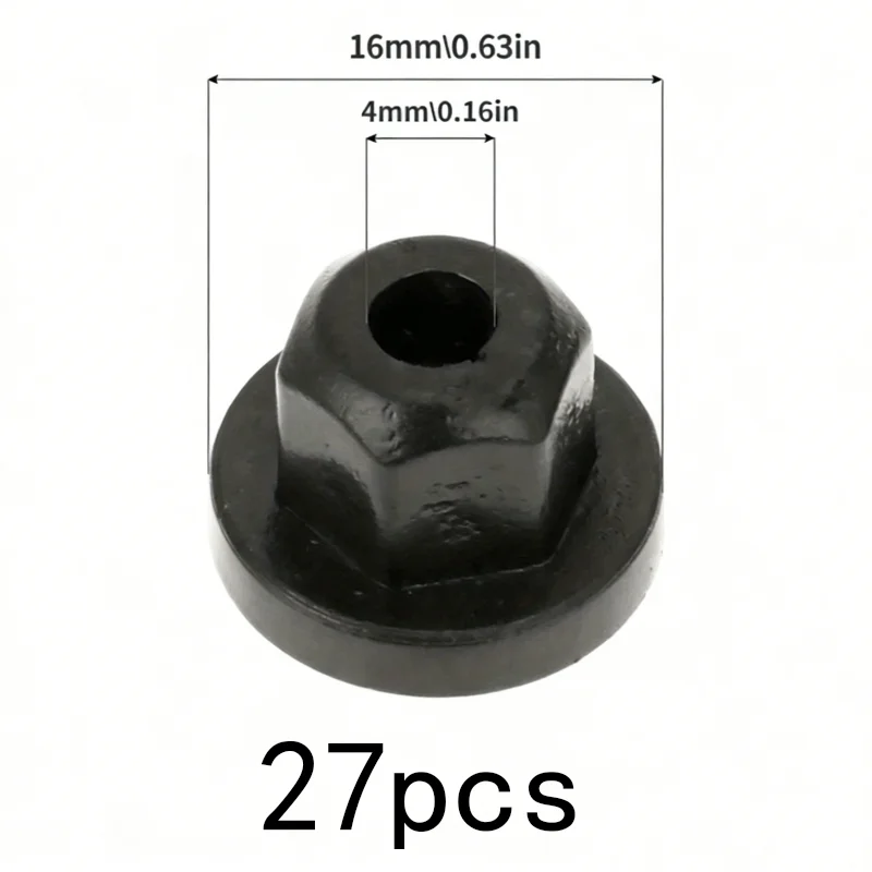 27Pcs Auto Repair Fastener Clips, Plastic Flange Nuts, for Bumper, Chassis & Wheel Arch