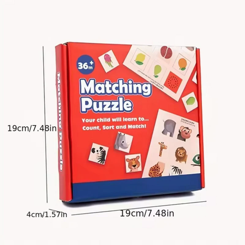 Wooden Montessori Teaching Aid Logical Thinking Matching Puzzle Cognitive Board Fruit Animal Pairing Board Educational Toys