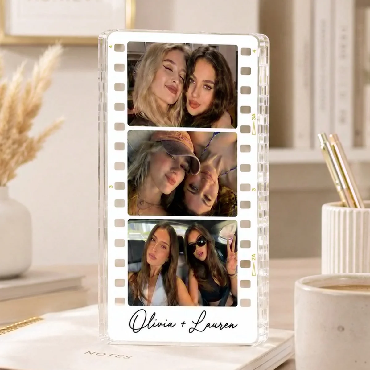 Custom Film Roll Acrylic Photo Plaque Personalized Multi Photos Text Desktop Decor Gift for Best Friend Memory Keepsake