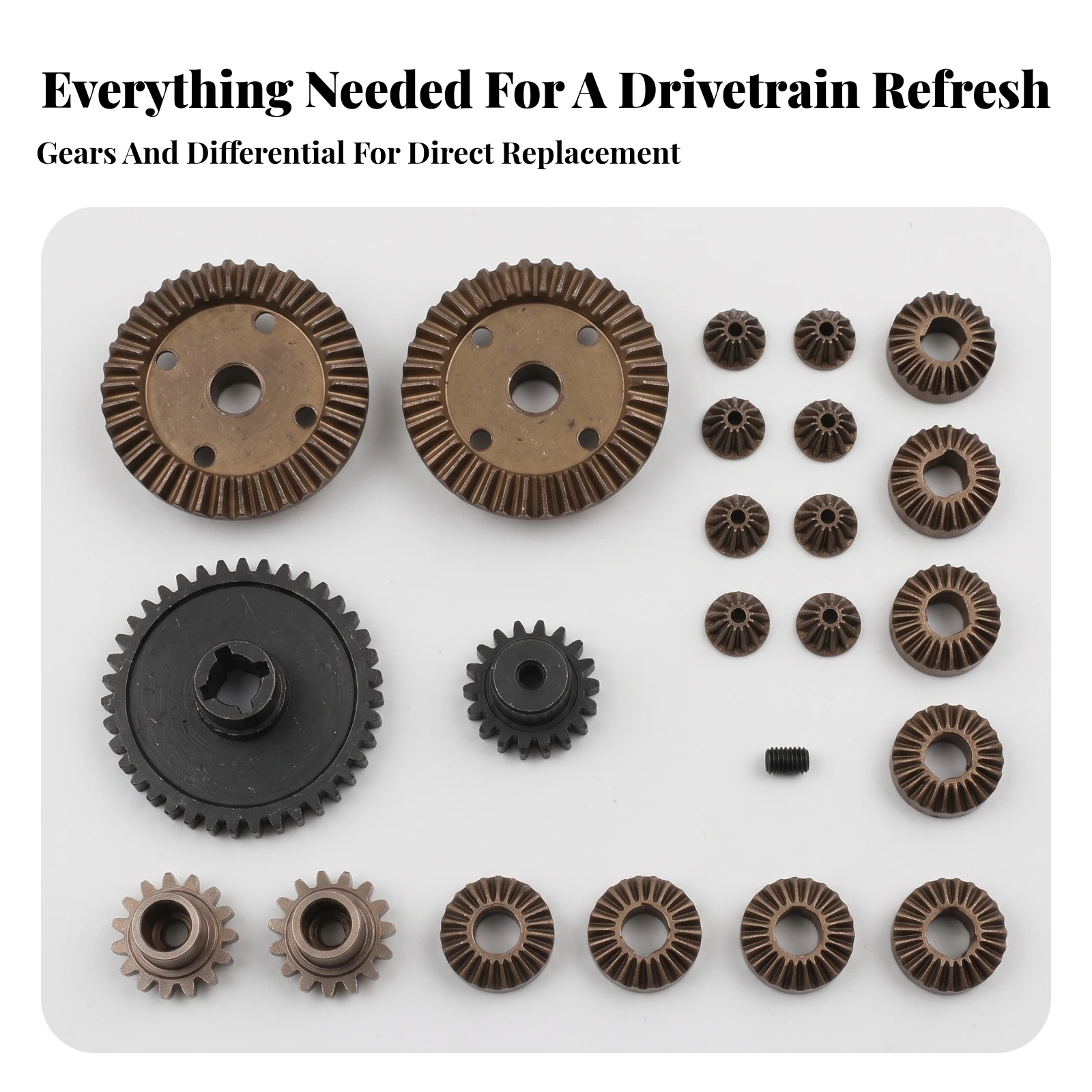 Gear Accessory Package 1:18 Scale Gear Kit RC Hardware Assortment Wear Resistant Screw Assortment Set CNC Machined
